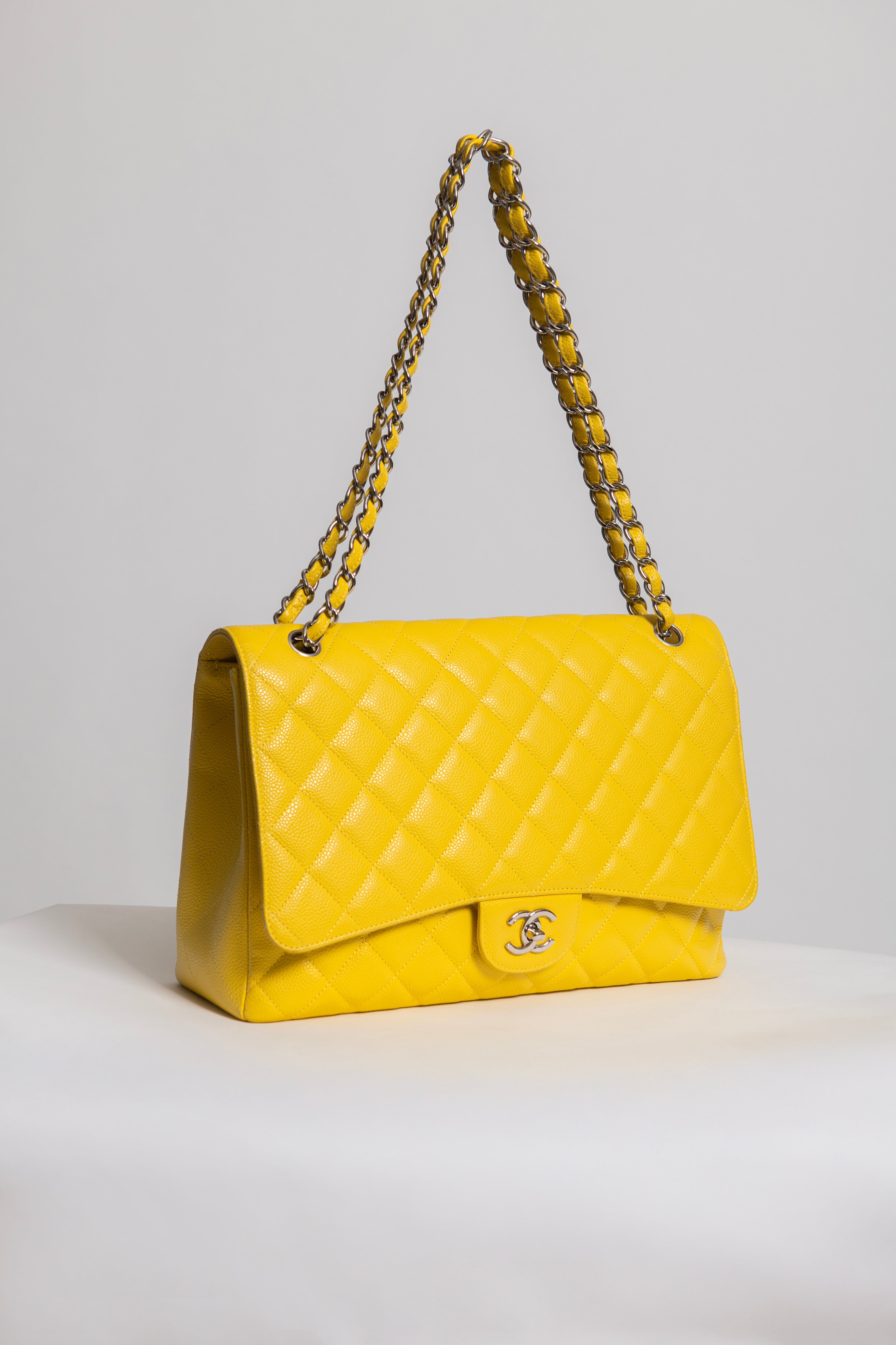 CHANEL MAXI JUMBO CAVIAR LIME - foto 2
