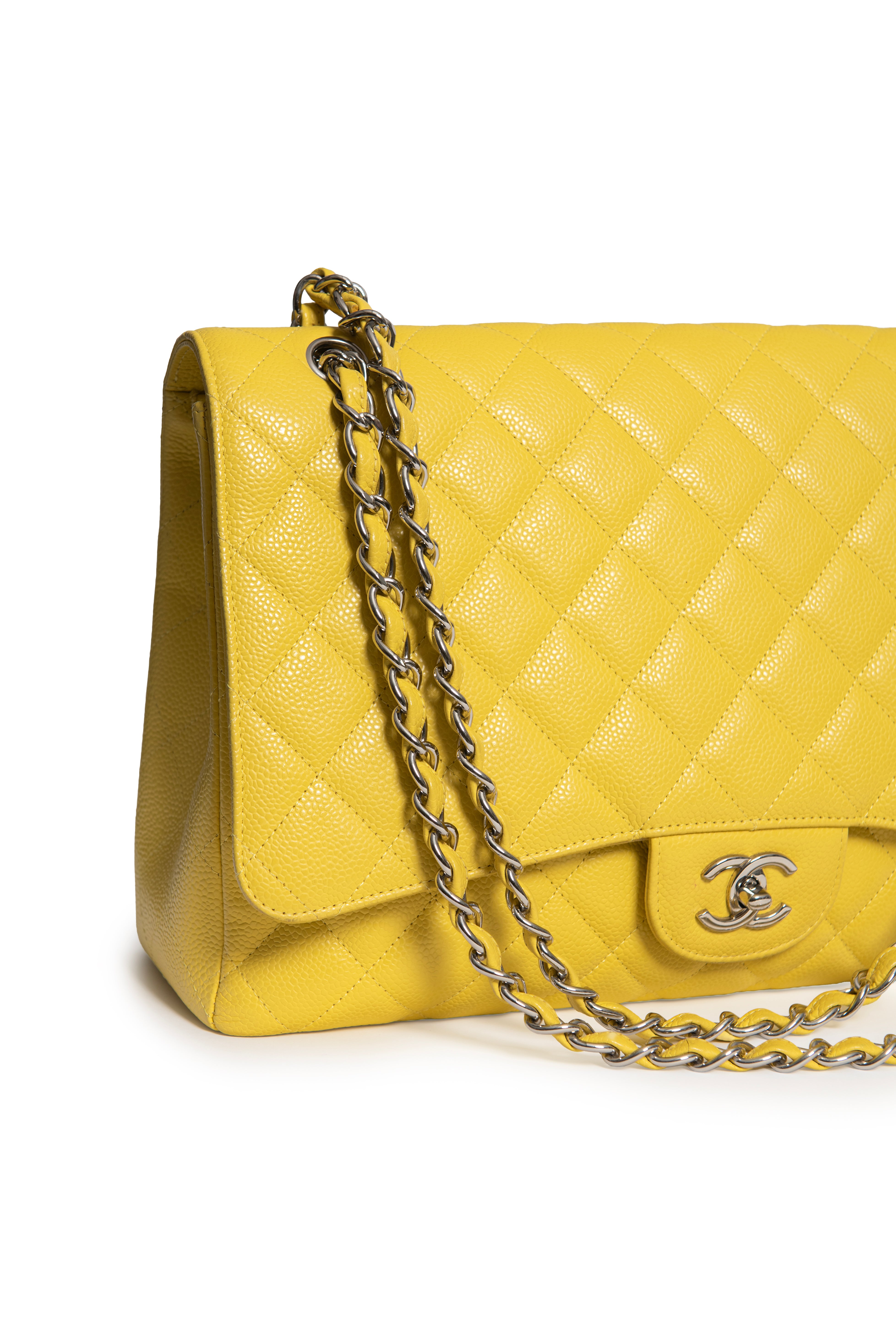 CHANEL MAXI JUMBO CAVIAR LIME - foto 3