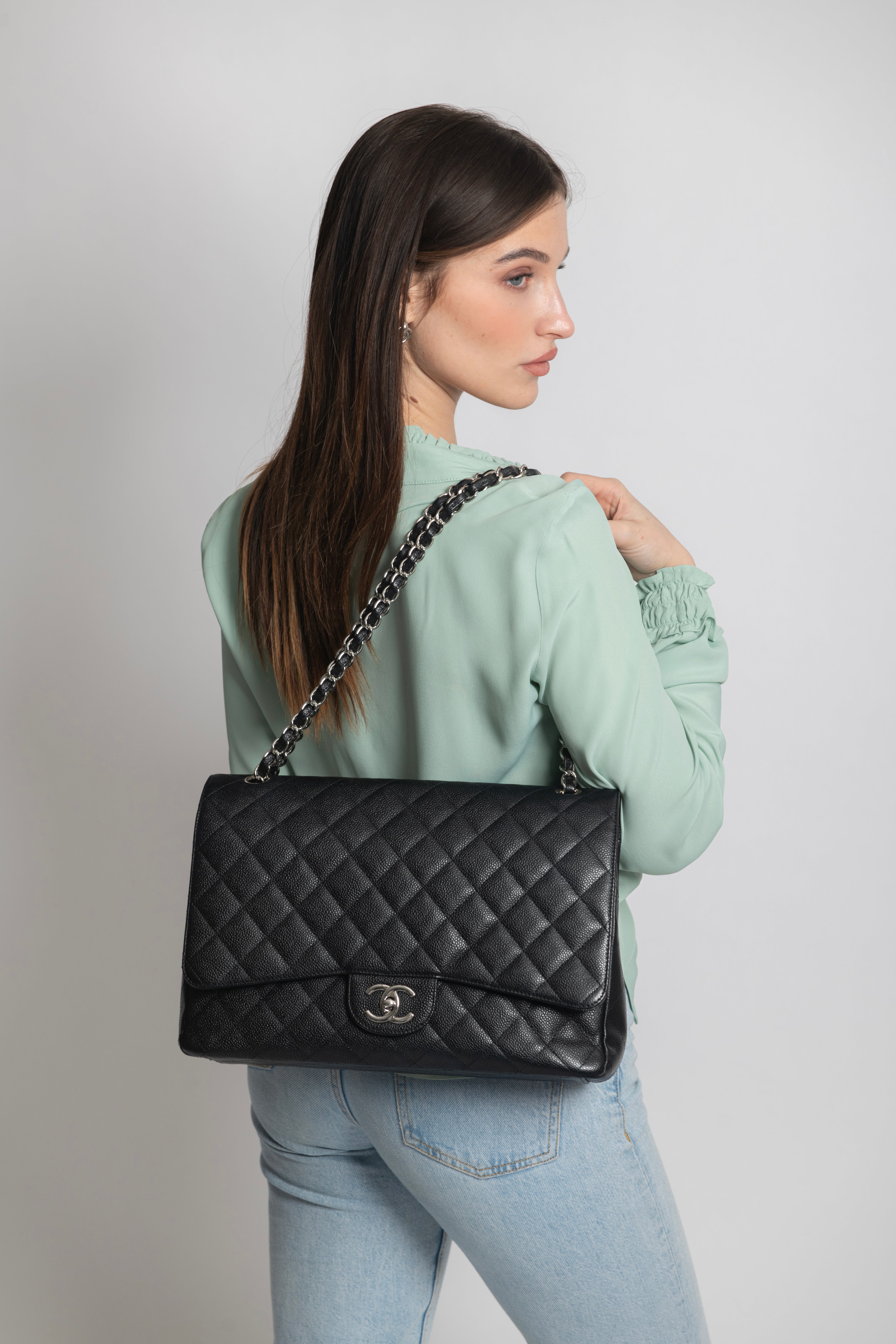 CHANEL MAXI JUMBO CAVIAR NERA - foto 5
