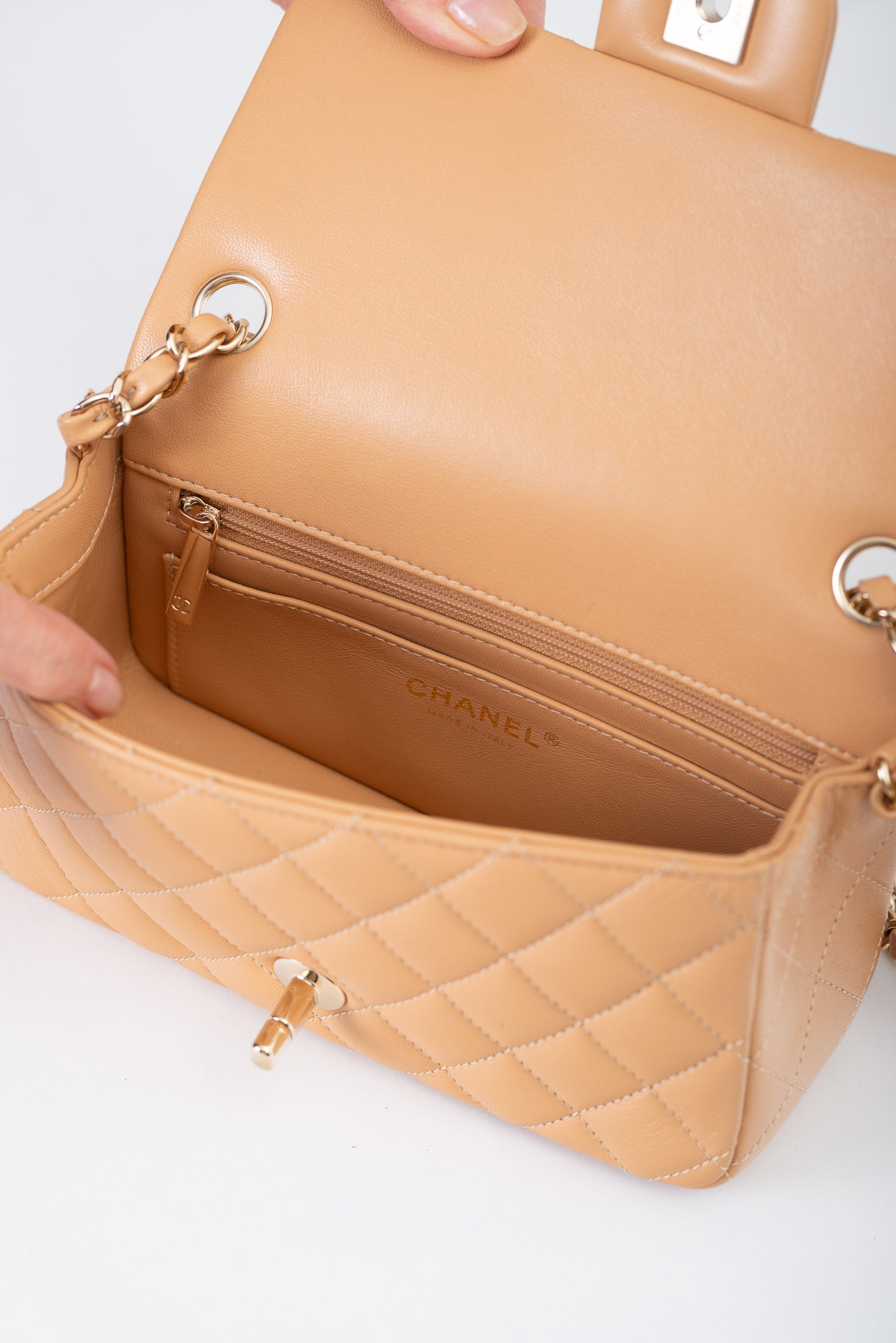 CHANEL MINI FLAP BEIGE