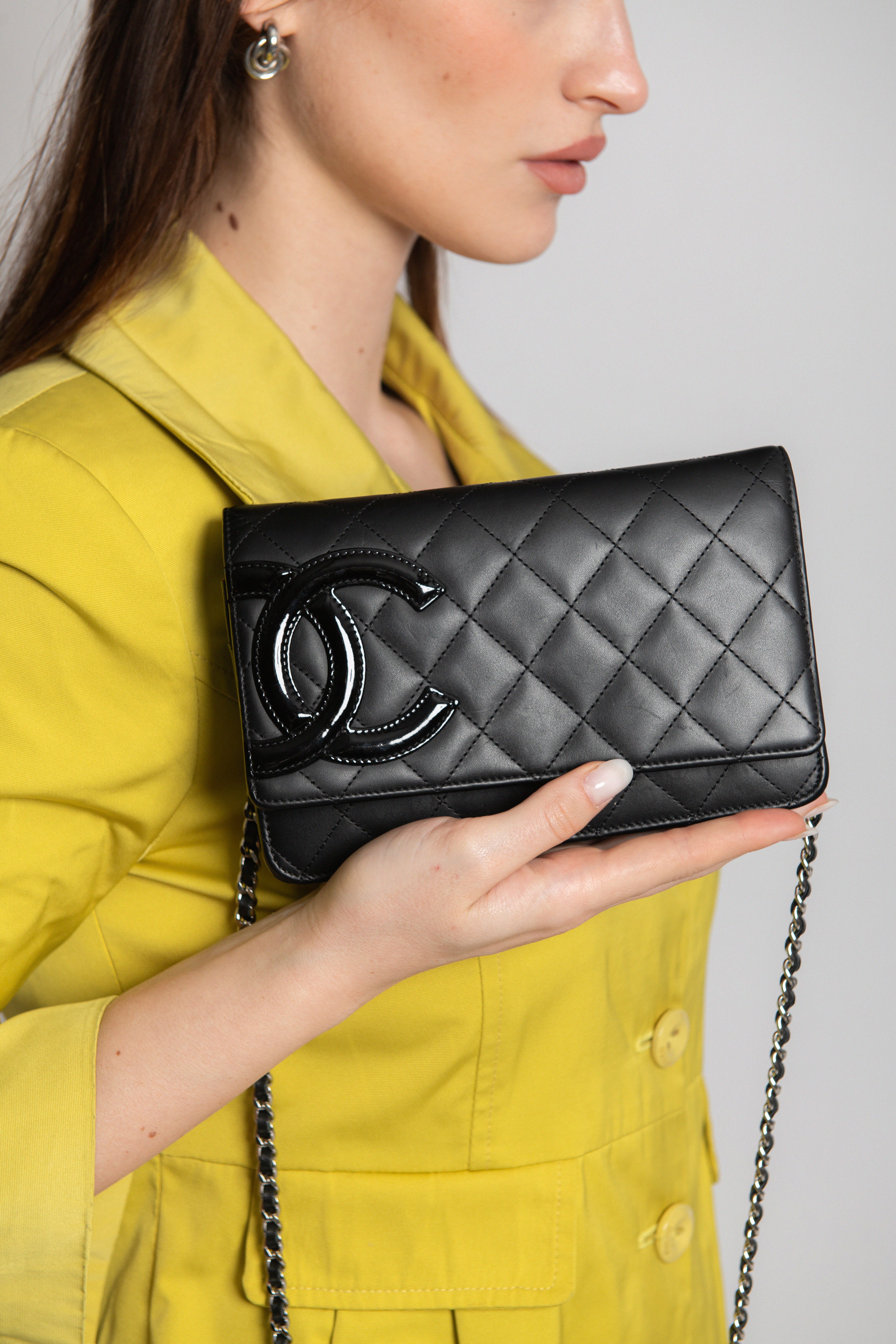 CHANEL WOC NAPPA NERO ARGENTO - foto 3