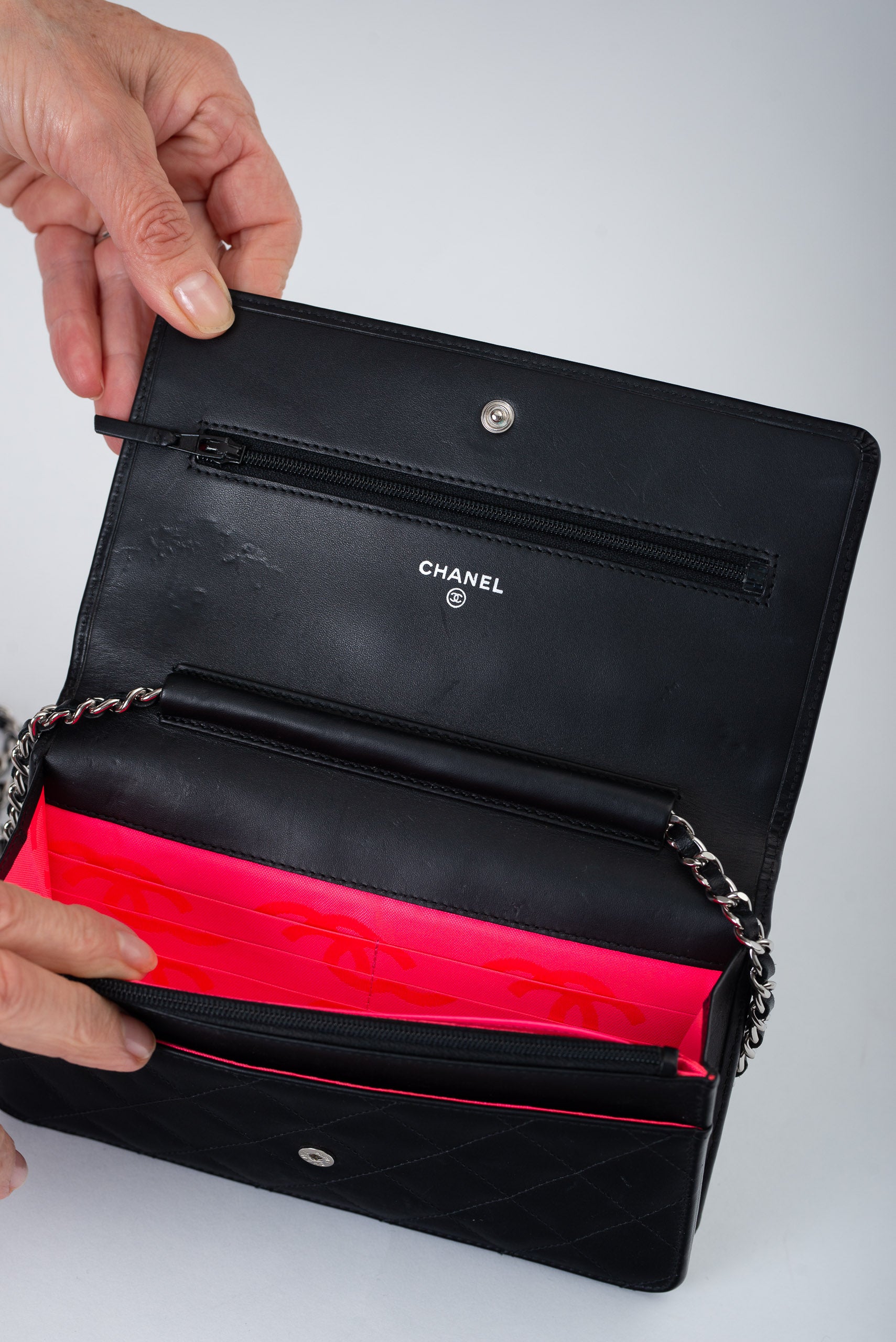 CHANEL WOC NAPPA NERO ARGENTO