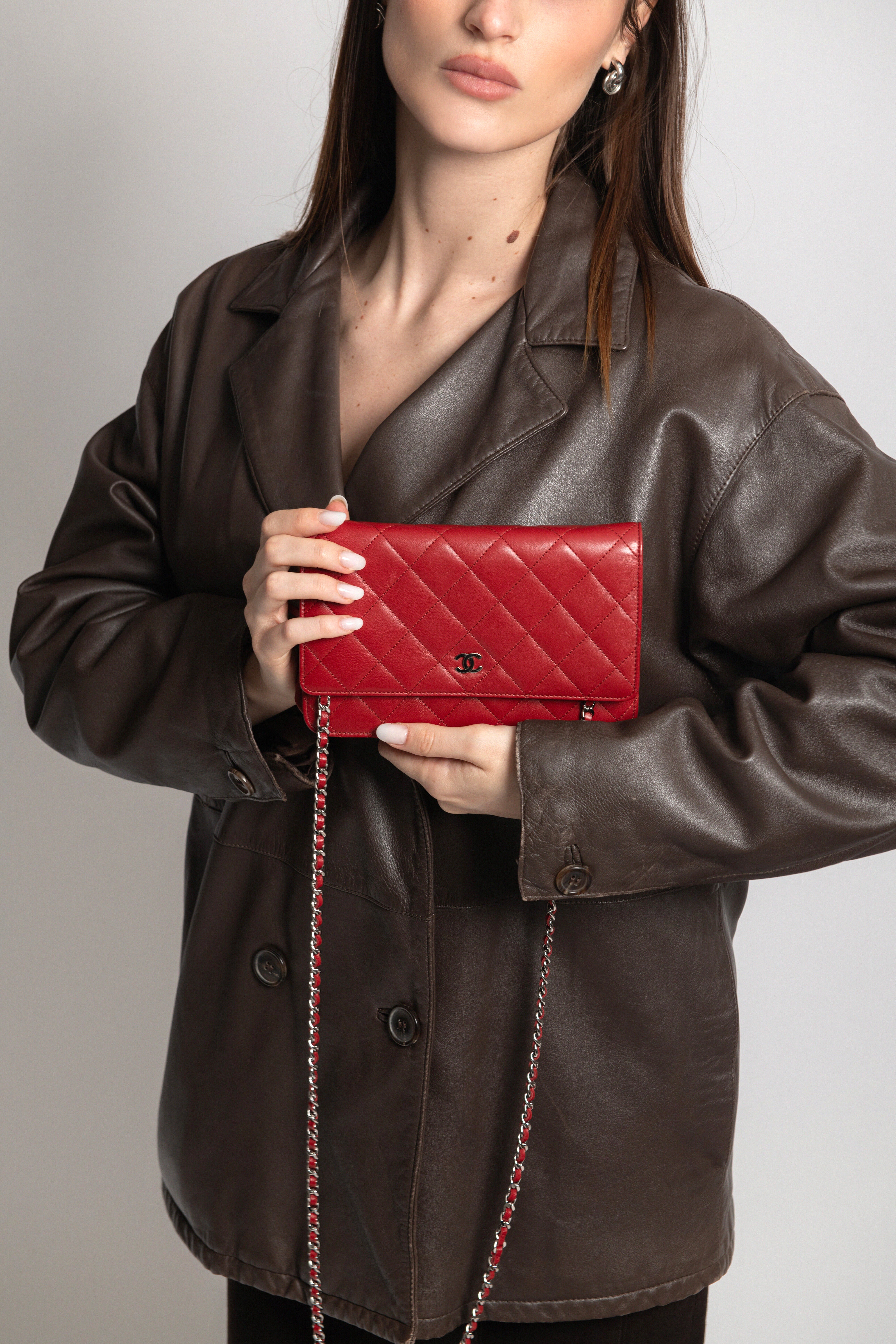 CHANEL WOC NAPPA ROSSO ARGENTO - foto 3